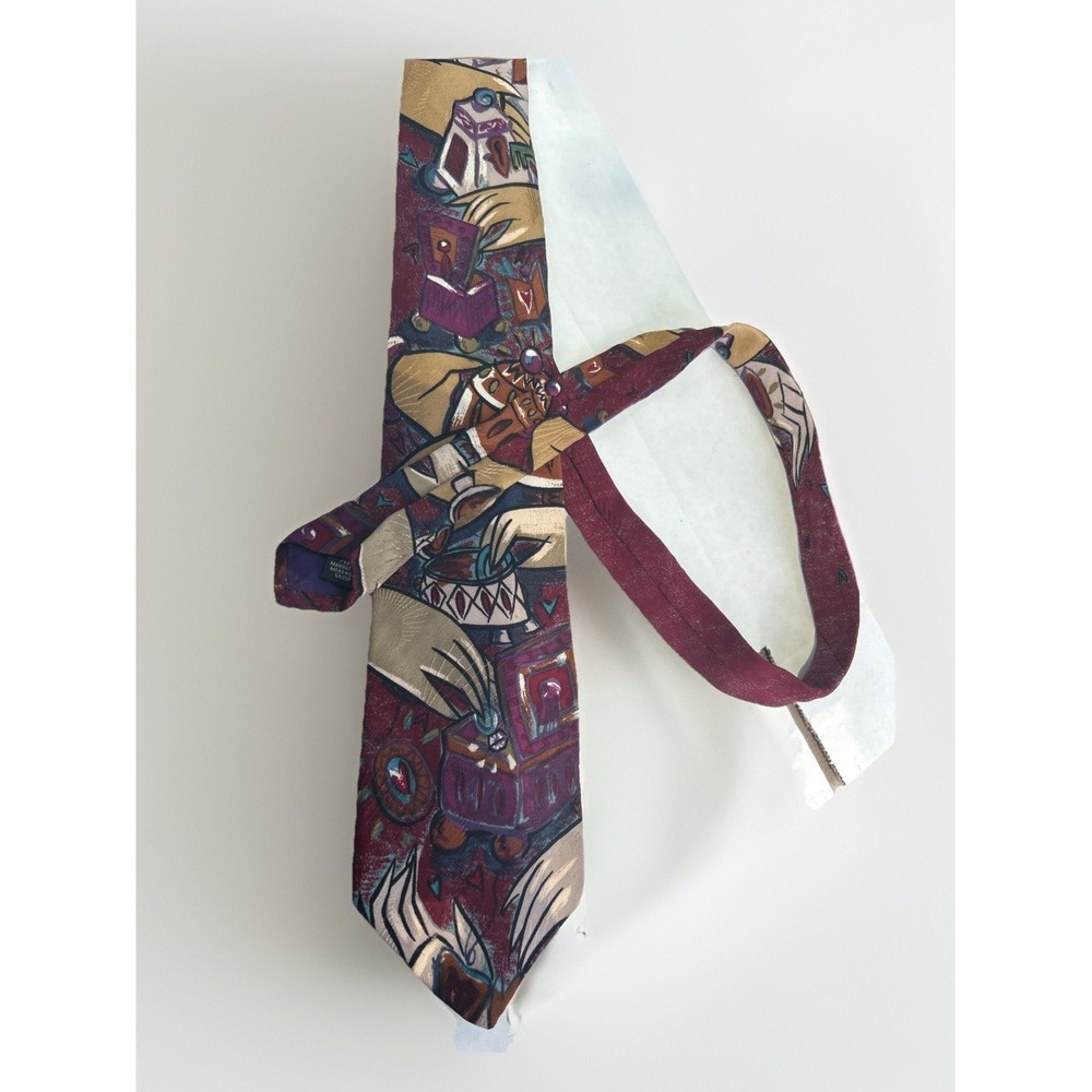 VTG The Beatles Abstract Pattern 100% Silk Tie Made In USA Hide Your Love Away